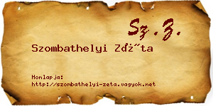 Szombathelyi Zéta névjegykártya